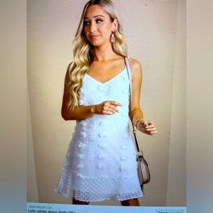 Bella Ella white Swiss dot lined dress size XL